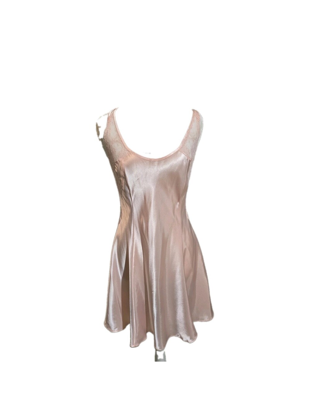 Victoria's Secret Slip Dress Womens Large Pink Lace Bow Baby doll Lingerie Sexy